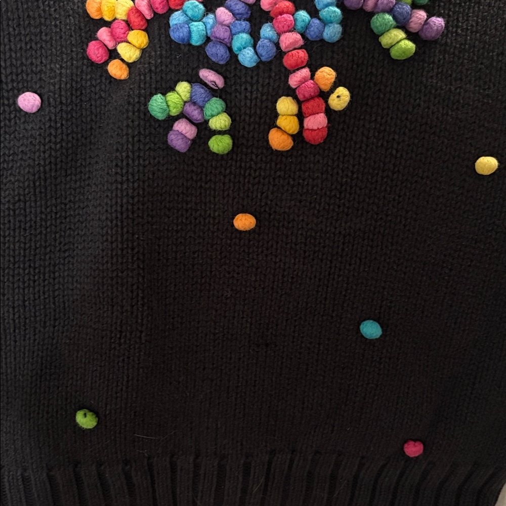 Michael Simon Black Sweater with Multicolor Design - Picture 5 of 5